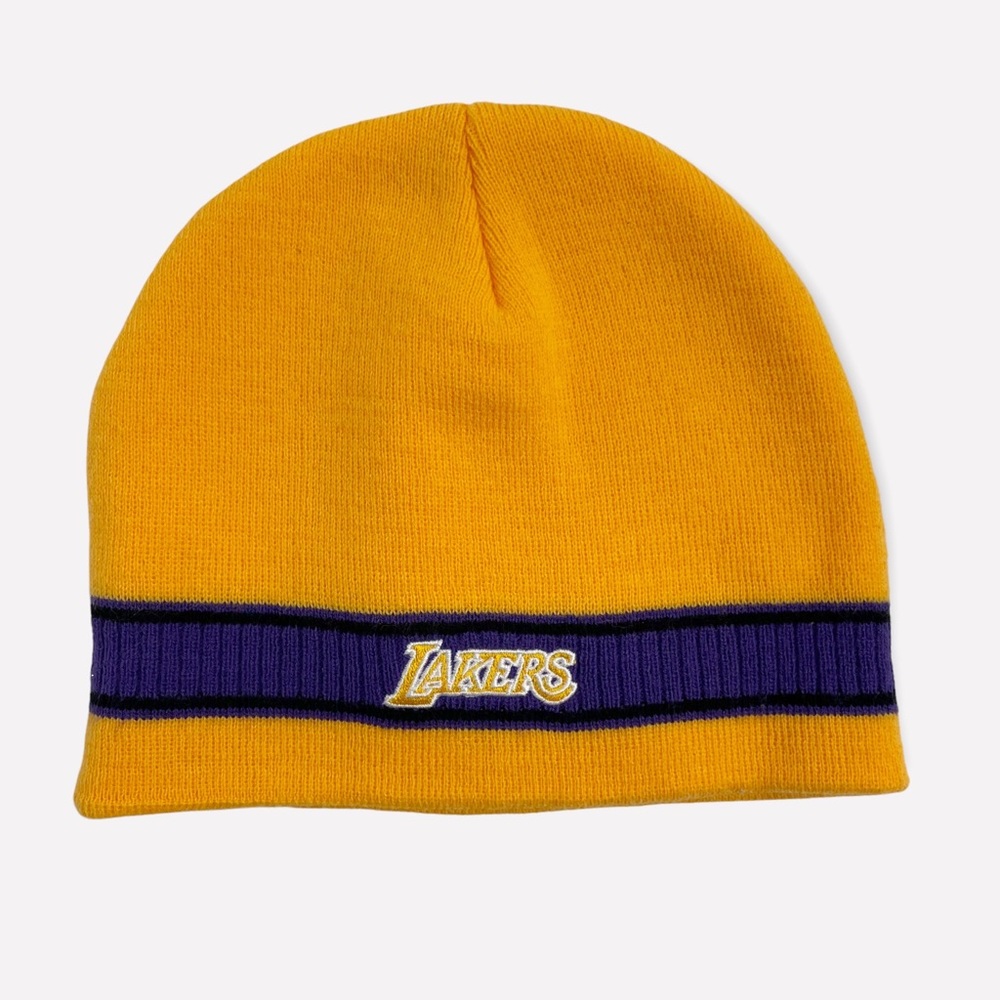 NBA Los Angeles Lakers Embroidered Yellow Beanie Cap - Picture 2 of 4